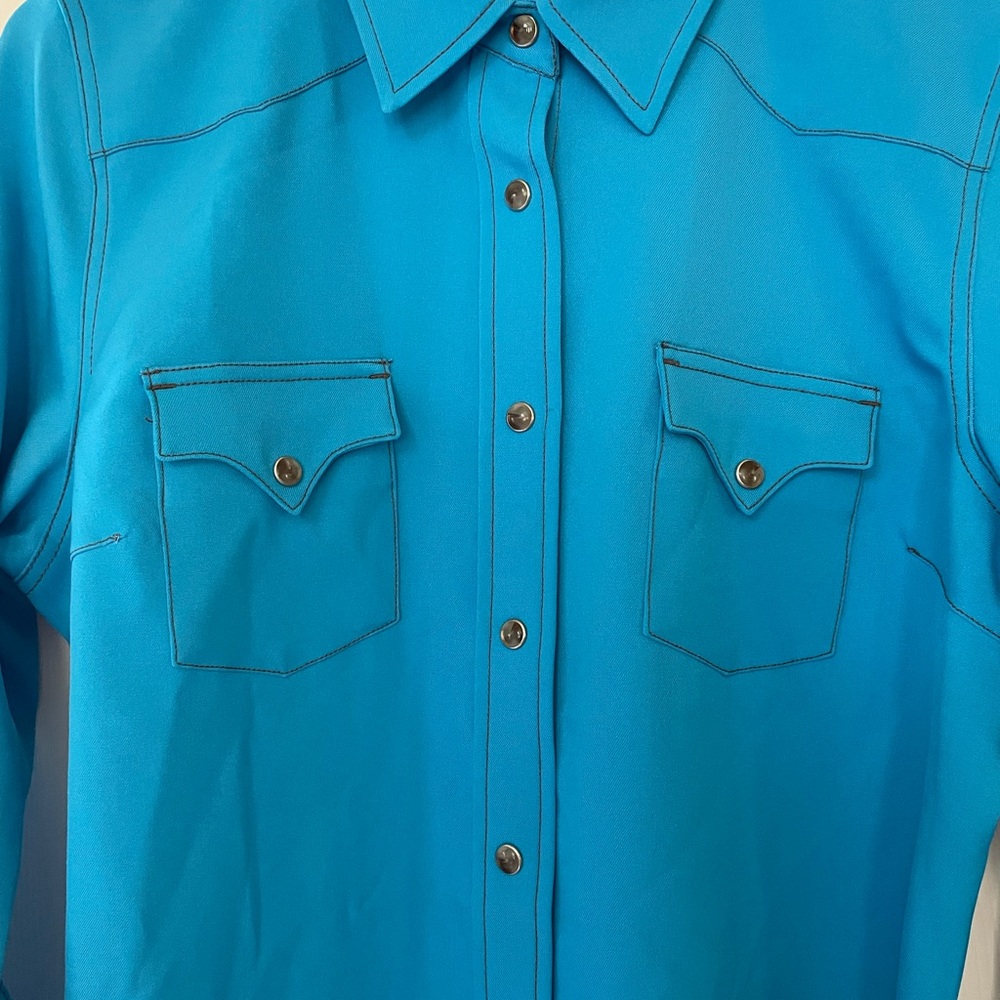 🤠🩵🤎Cowgirl Justice button down dress sz L